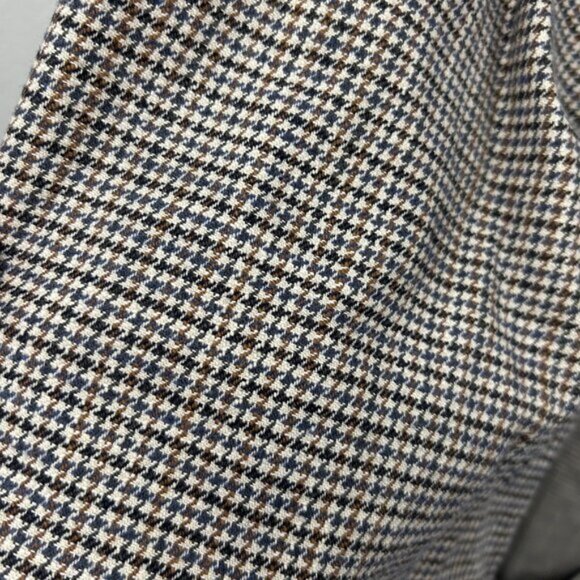 Sea New York Houndstooth Wide Leg Cuffed Cropped Trouser Pants Wool Blend - Picture 8 of 14